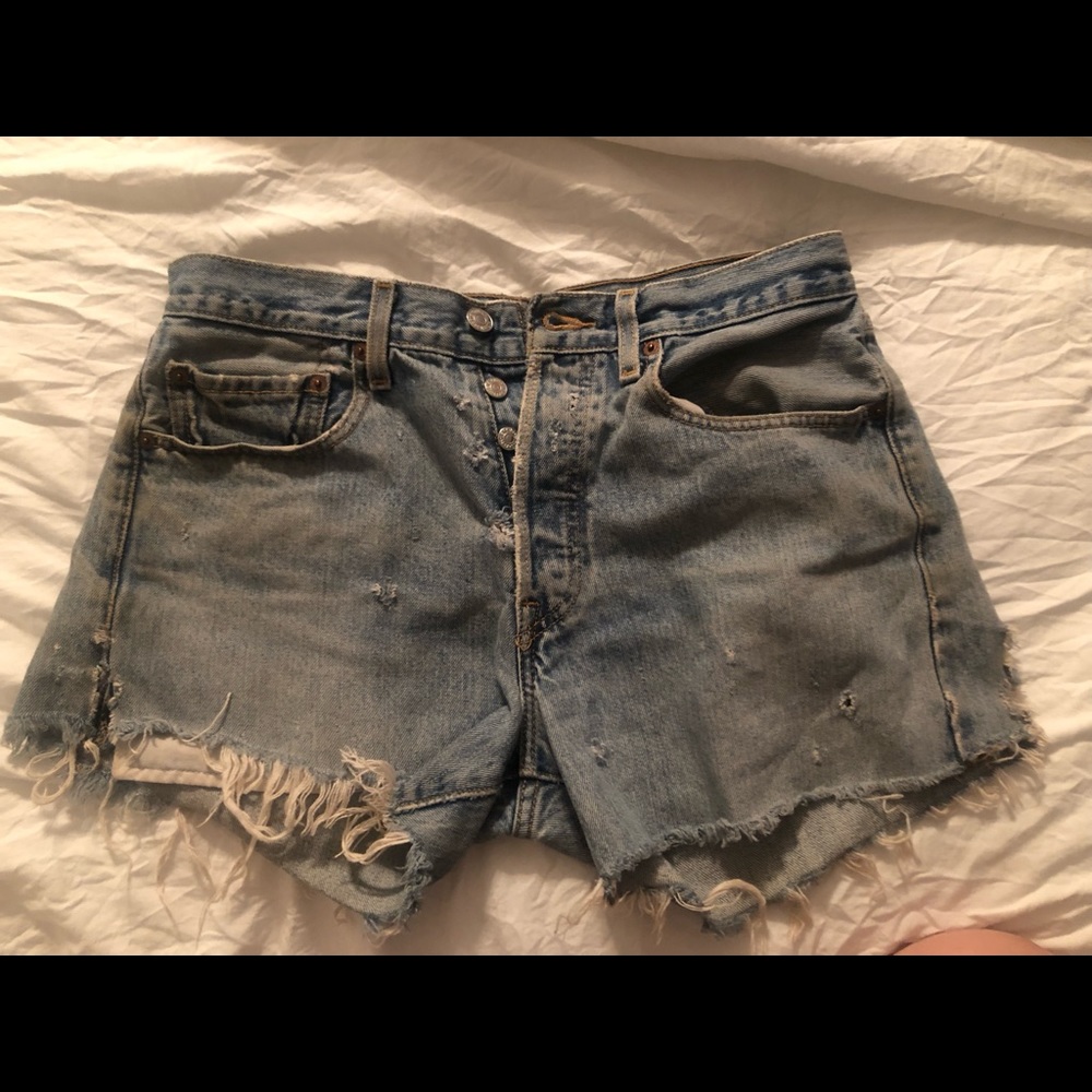 Levi’s cut off shorts. Distressed. Size 30.